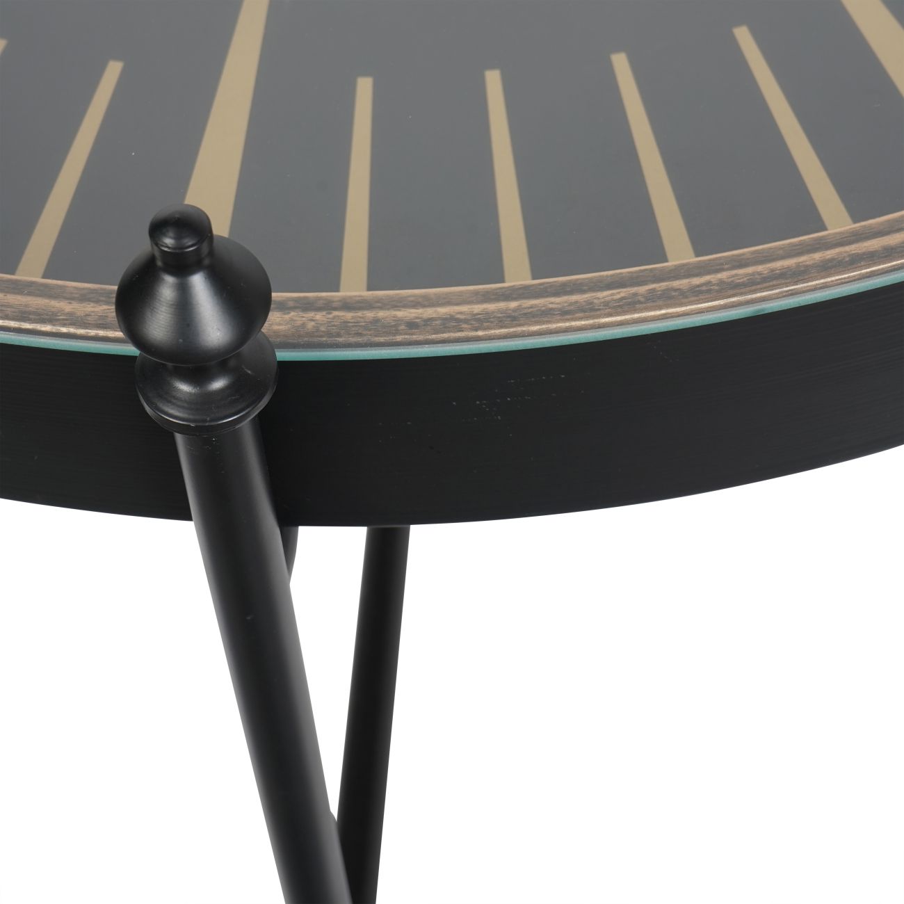 Coffee Clock Table with Moving Dials - Black Gold