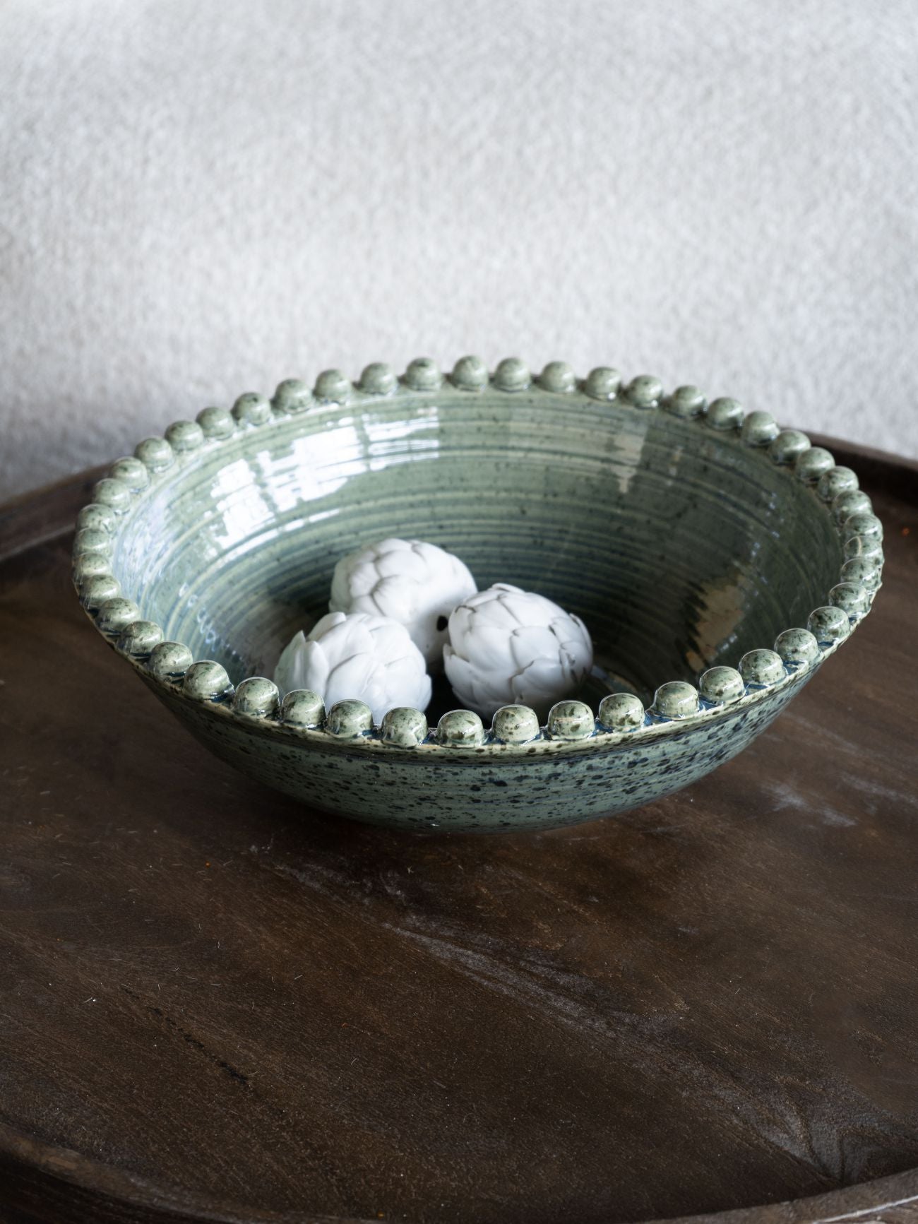 Mediterranean Reactive Glaze Ceramic Bowl Green