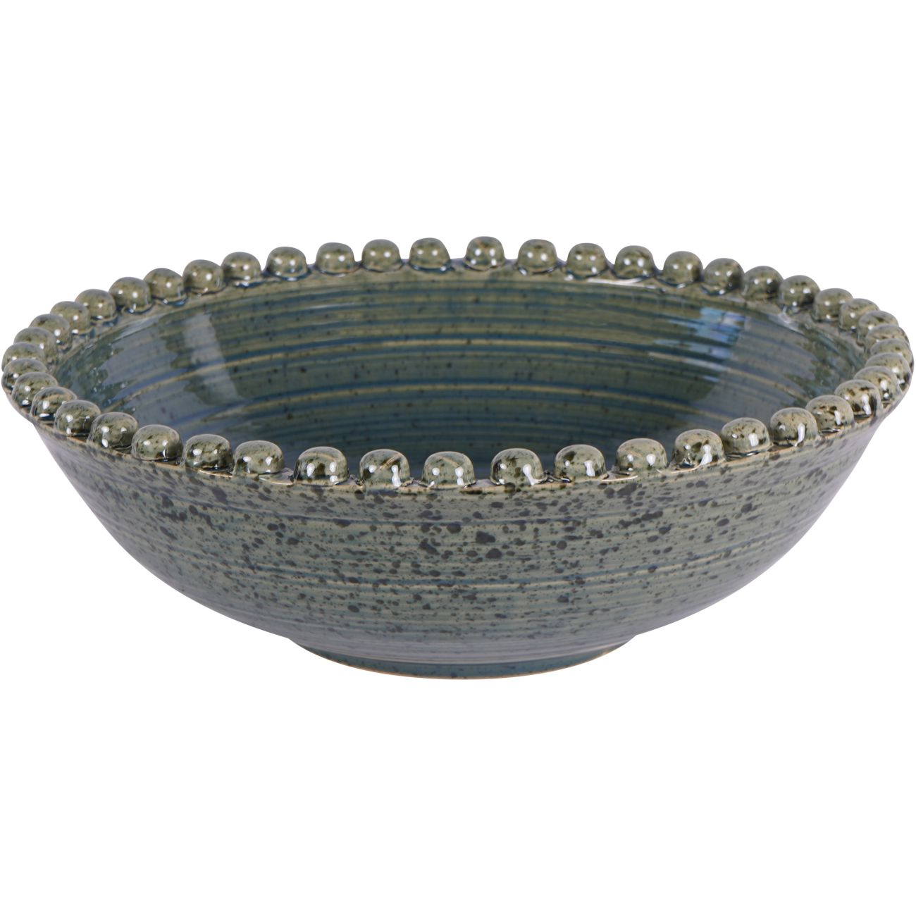 Mediterranean Reactive Glaze Ceramic Bowl Green