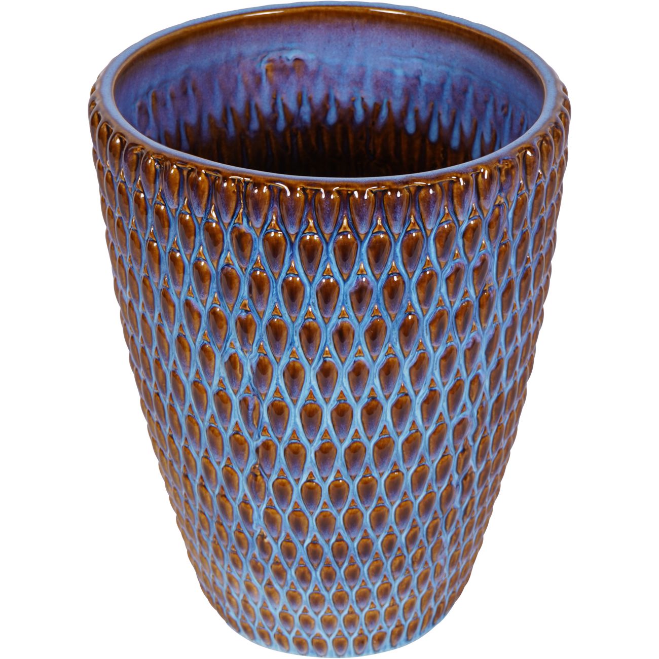 Mediterranean Reactive Glaze Ceramic Planter Blue - 44cm