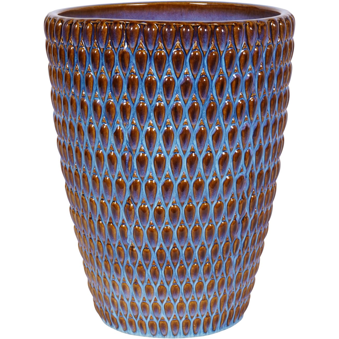 Mediterranean Reactive Glaze Ceramic Planter Blue - 44cm