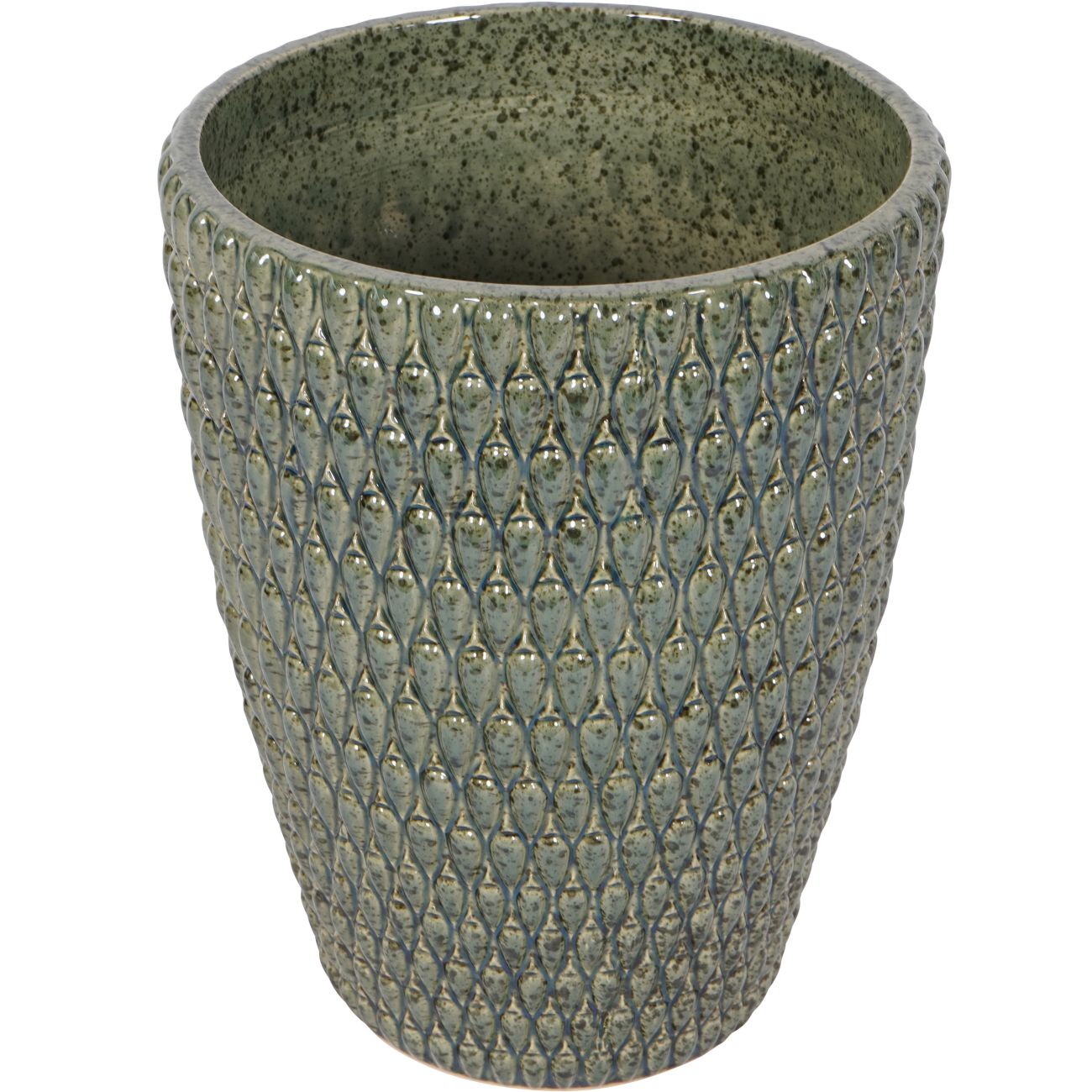 Mediterranean Reactive Glaze Ceramic Planter Green