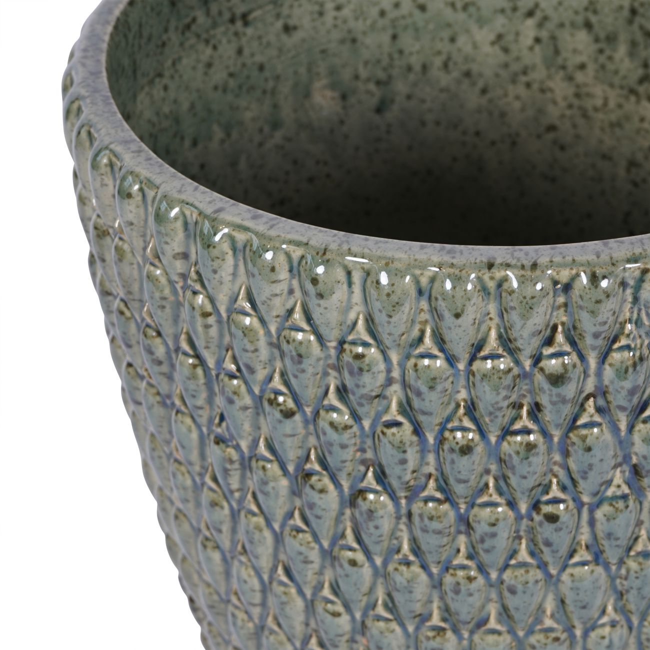 Mediterranean Reactive Glaze Ceramic Planter Green