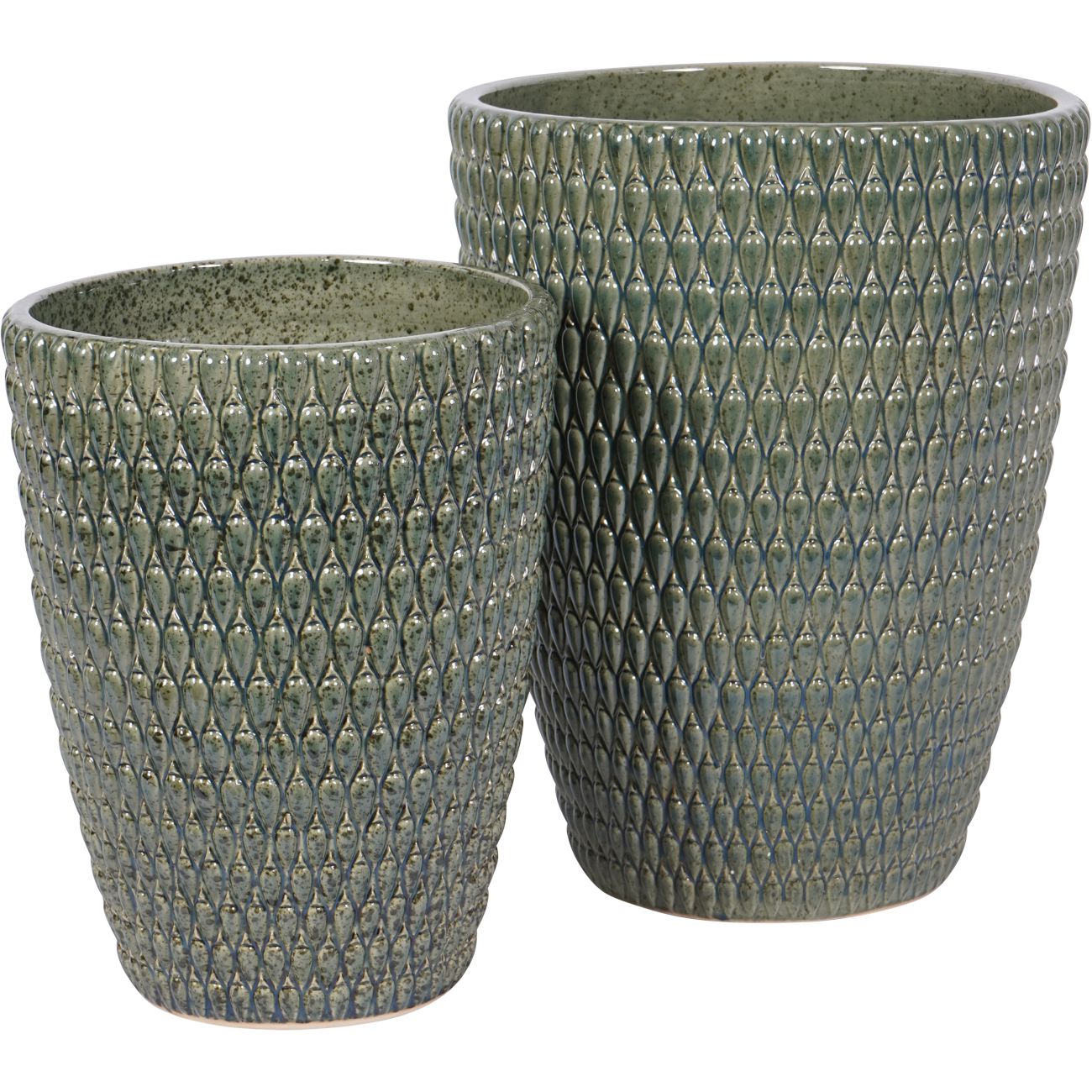 Mediterranean Reactive Glaze Ceramic Planter Green