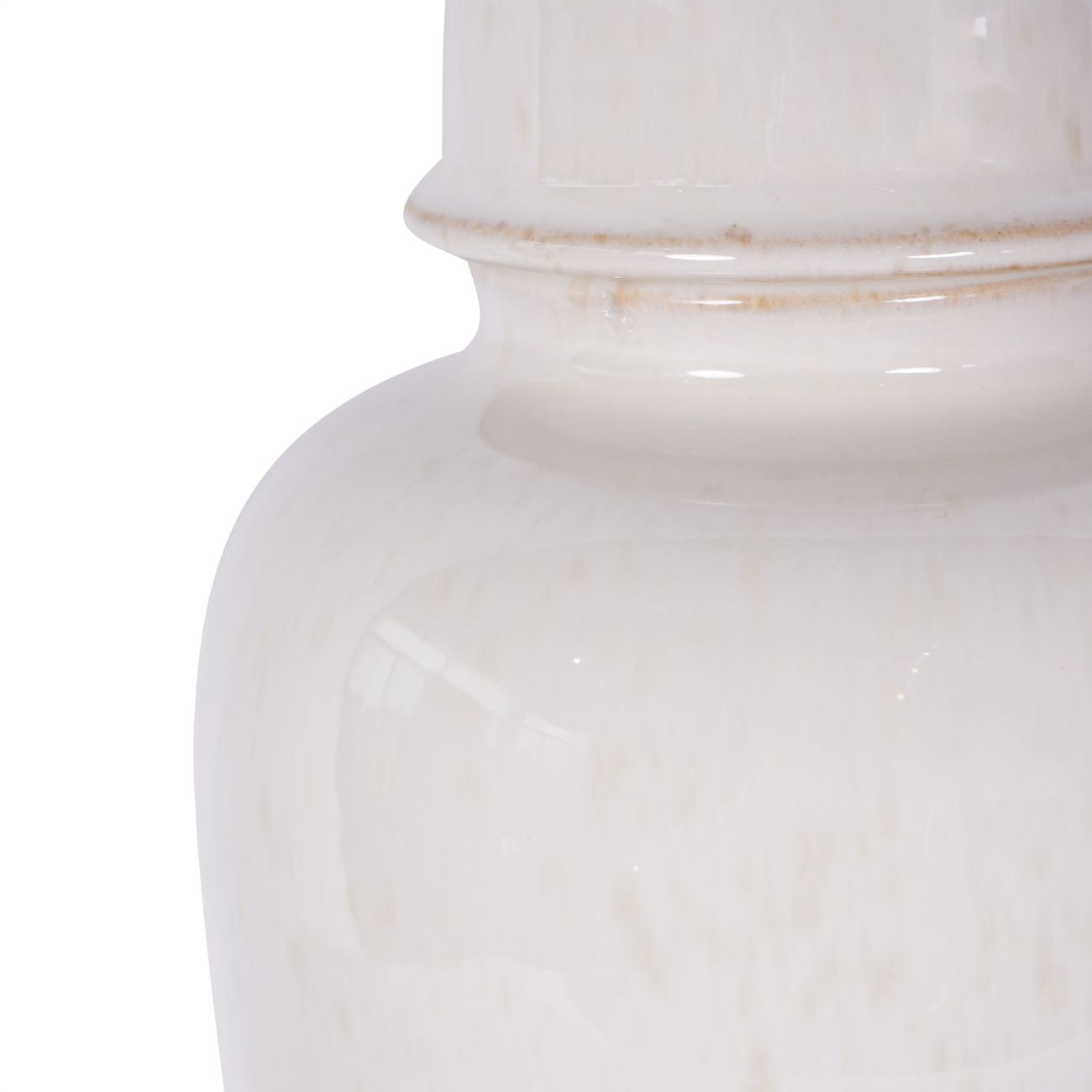 Mediterranean Ginger Jar Reactive Glazed Ceramic Cream - 50cm