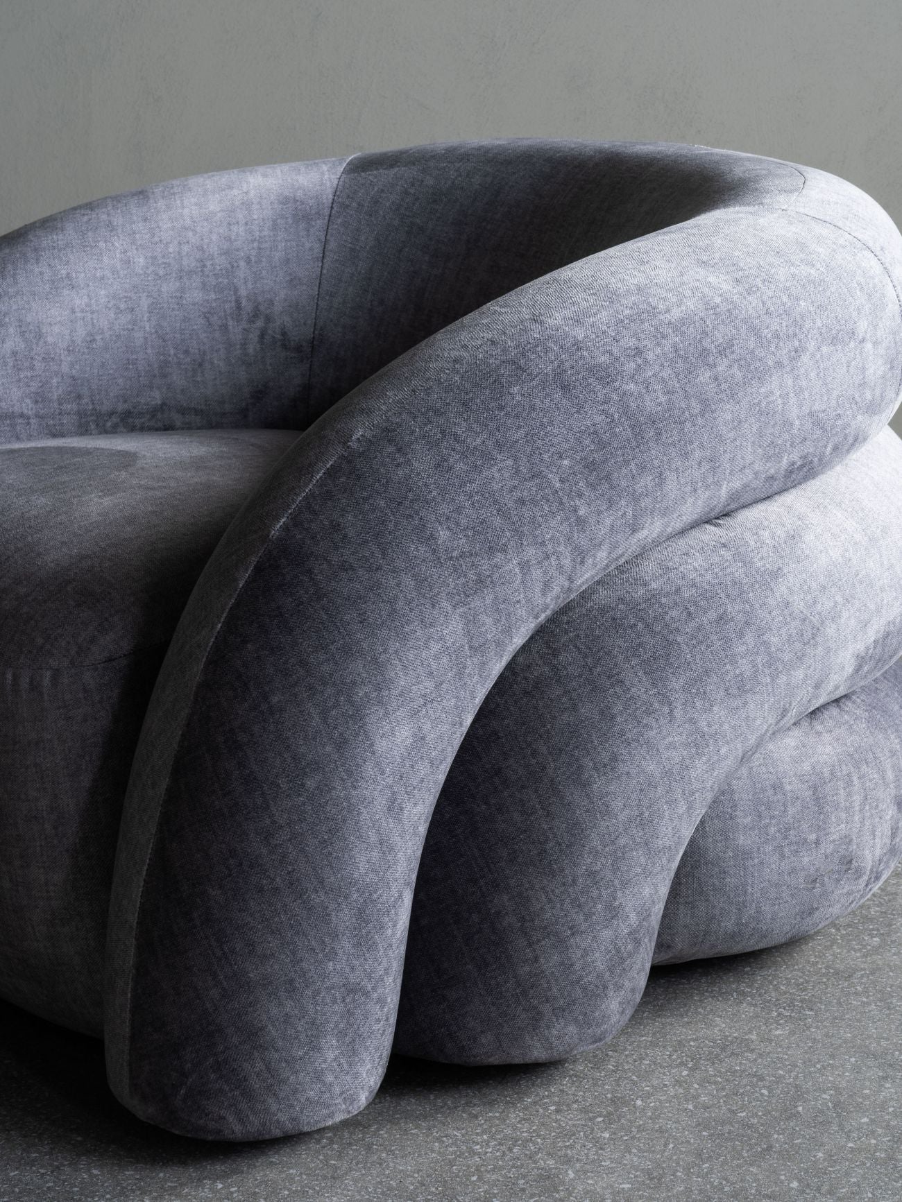 Casa Upholstered Curved Snug Chair Grey