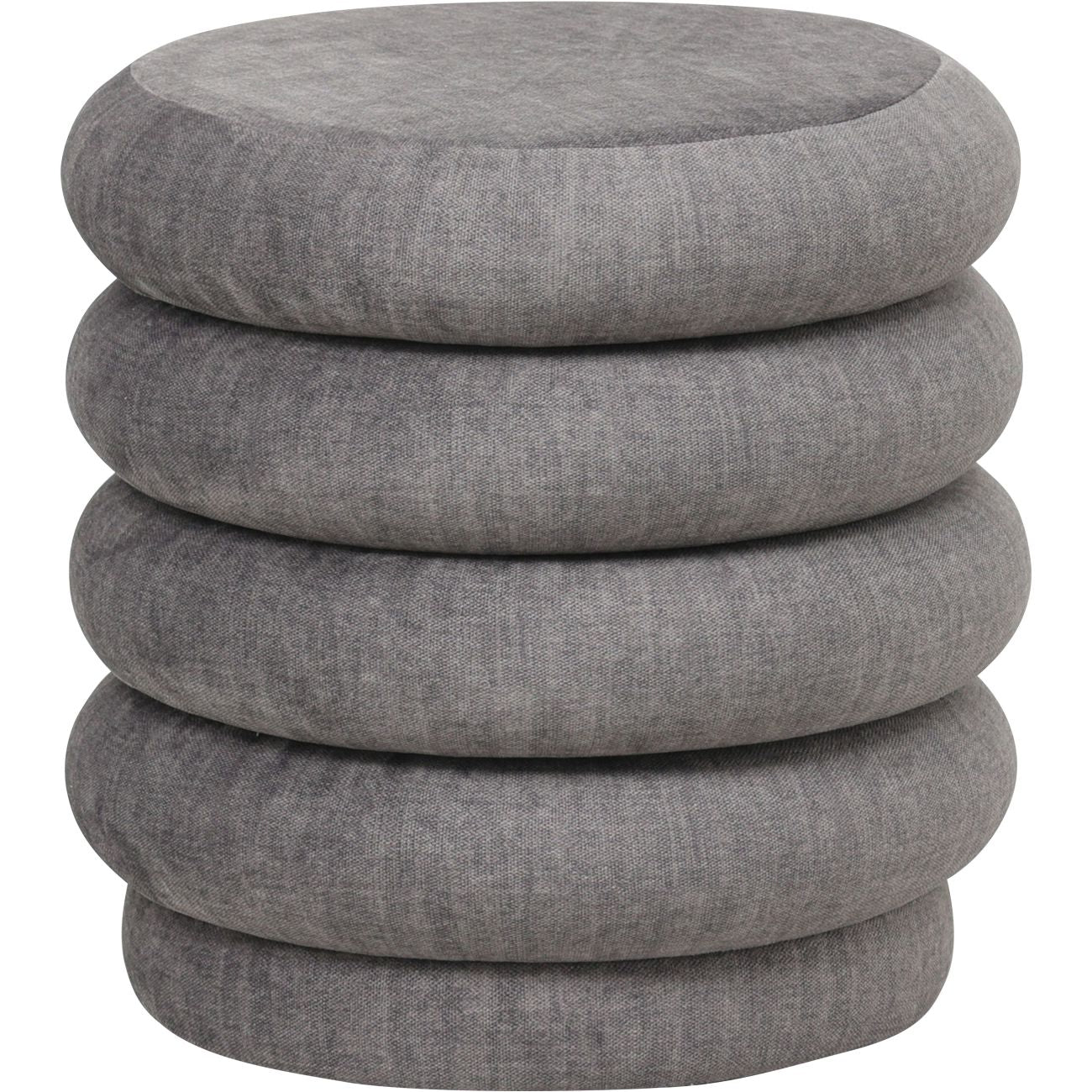 Casa Upholstered Stool with Fabric Base - Grey