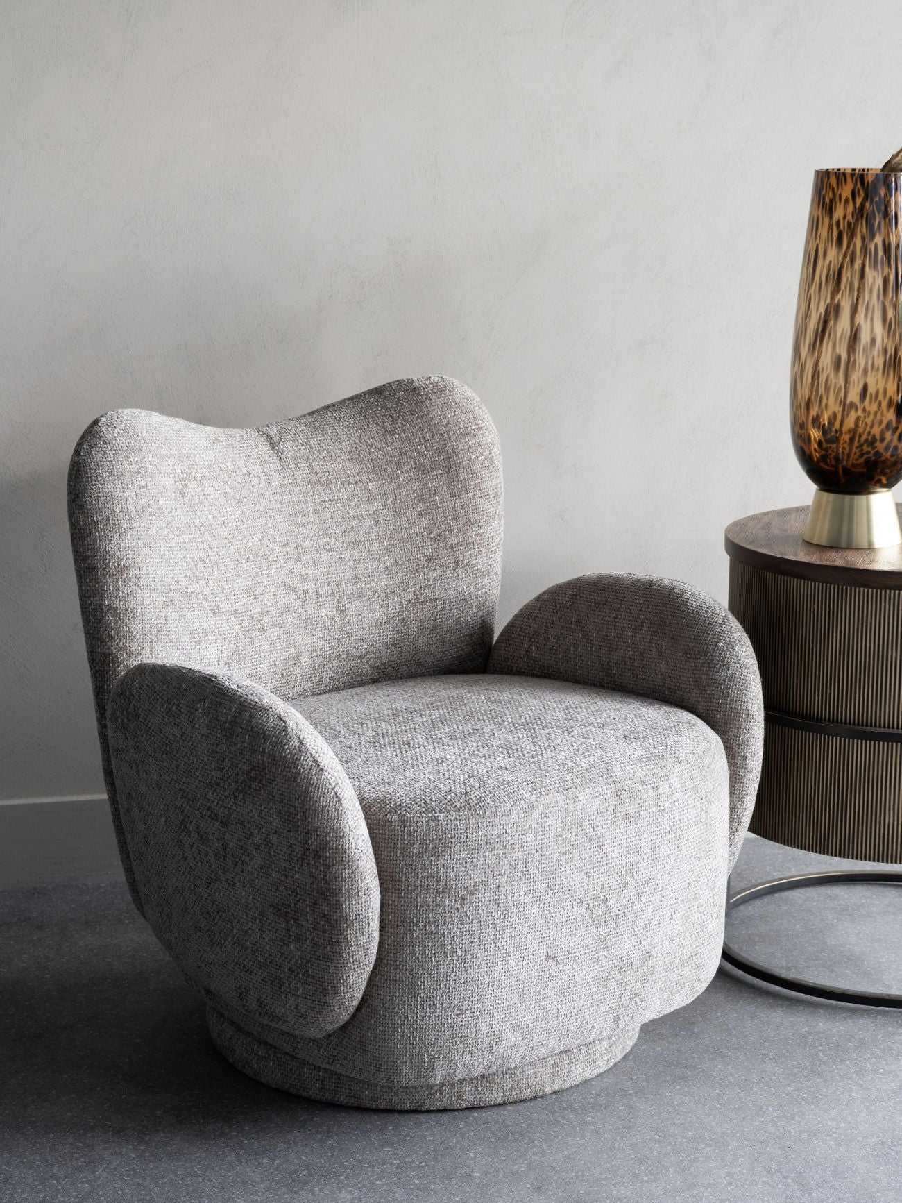 Casa Upholstered Swivel Chair Mink