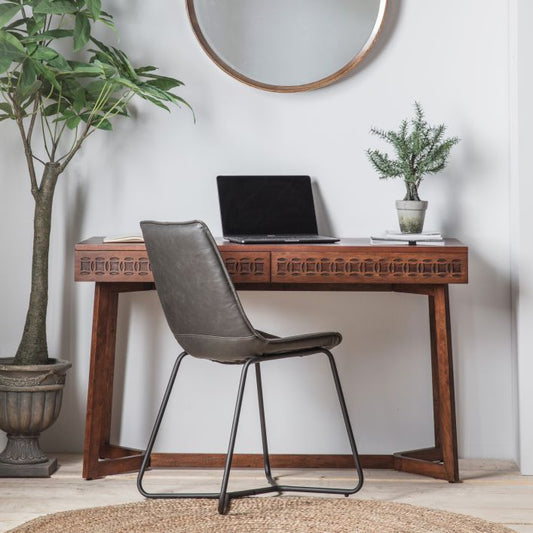 Bali 2 Drawer Desk - Brown