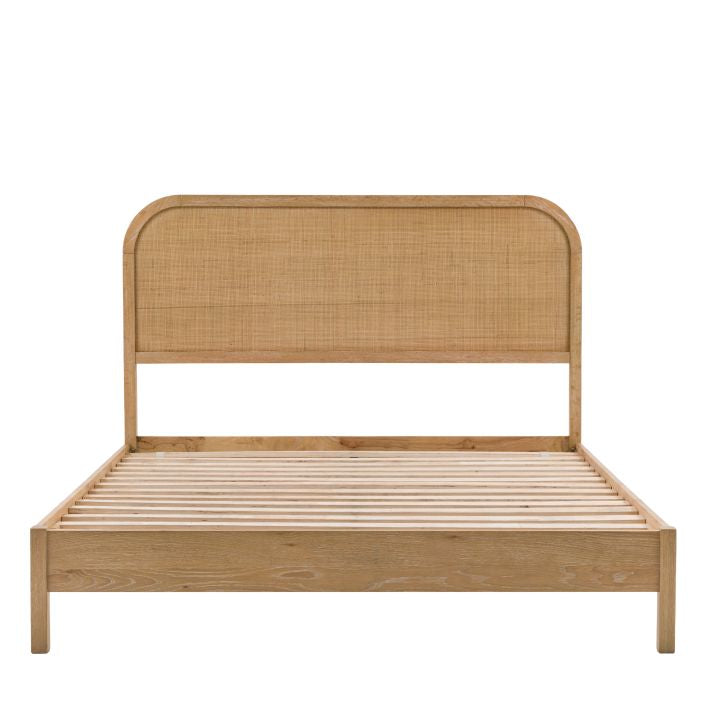 Positano Solid Wooden & Rattan Bed - King Size