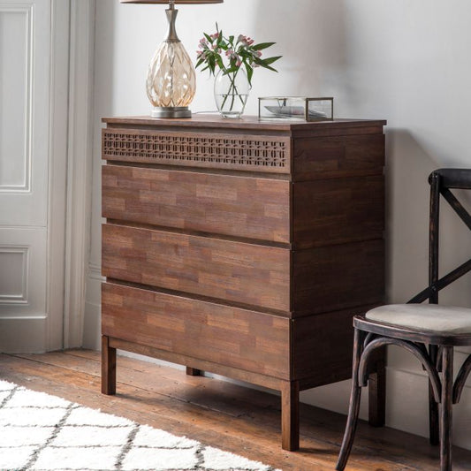 Bali 4 Drawer Chest - Brown
