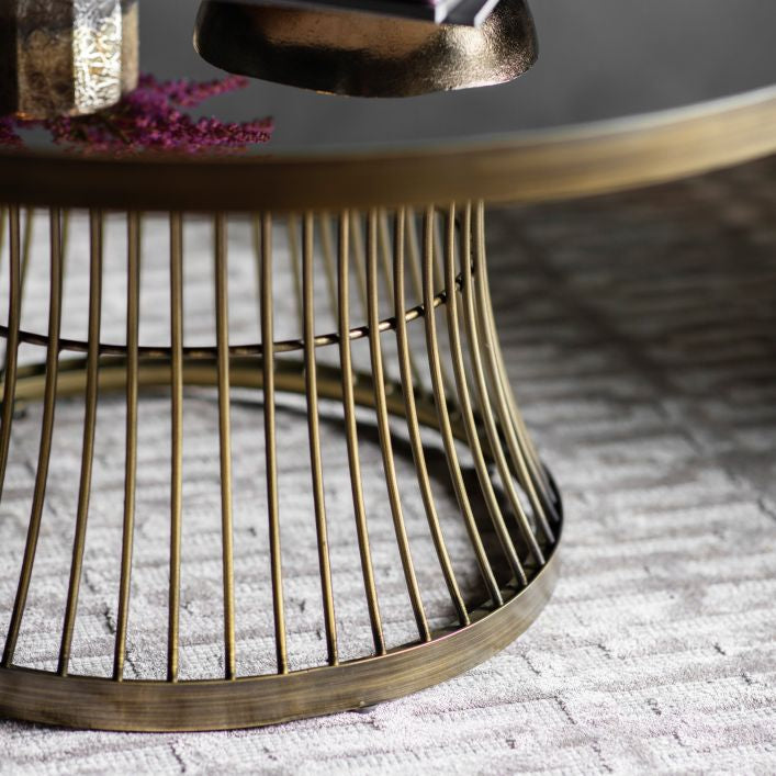 Berkley Inlay Glass Top Coffee Table - Bronze