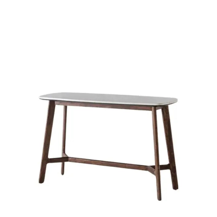 Milano Acacia and Marble Console Table