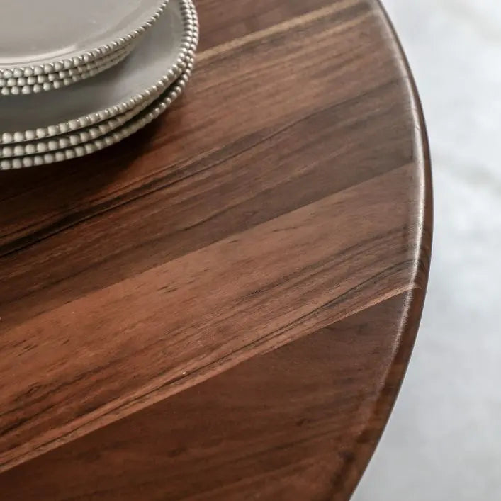 Loft Round Solid Wood Acacia Dining Table