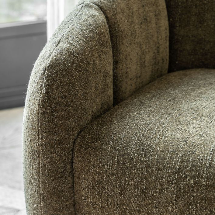 Huntley Moss Green Textured Fabric Tub Chair