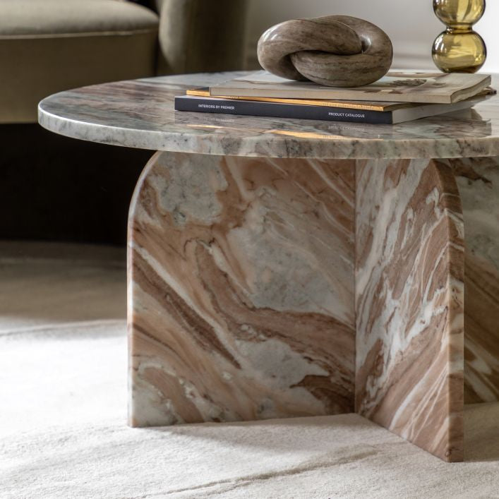 Remi Marble Coffee Table - Natural Marble
