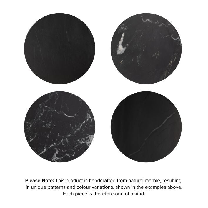 Remi Marble Side Table - Black Marble
