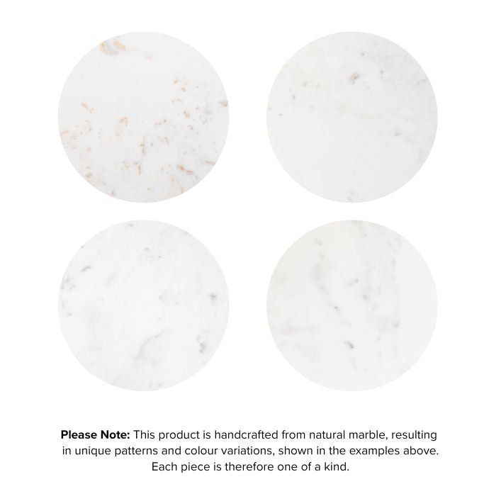 Remi Marble Side Table - White Marble