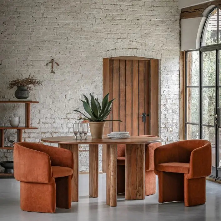 Loft Round Solid Wood Acacia Dining Table