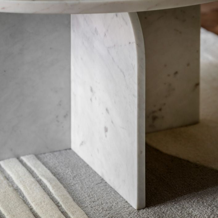 Remi Marble Coffee Table - White Marble