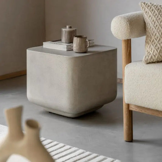 Olympia Glass Reinforced Concrete Side Table