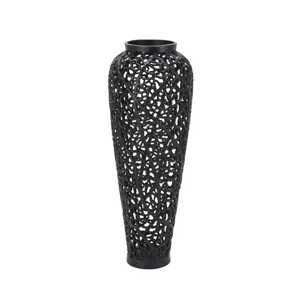 Nero Black Steel Lattice Floor Vase - 68cm Height