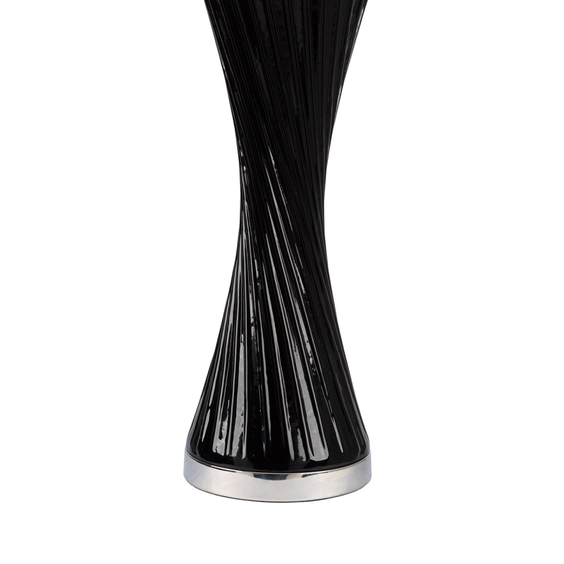 Brianna Twisted Glass Tall Table Lamp with Black Shade - 78cm