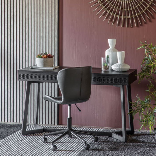 Bali 2 Drawer Desk - Black