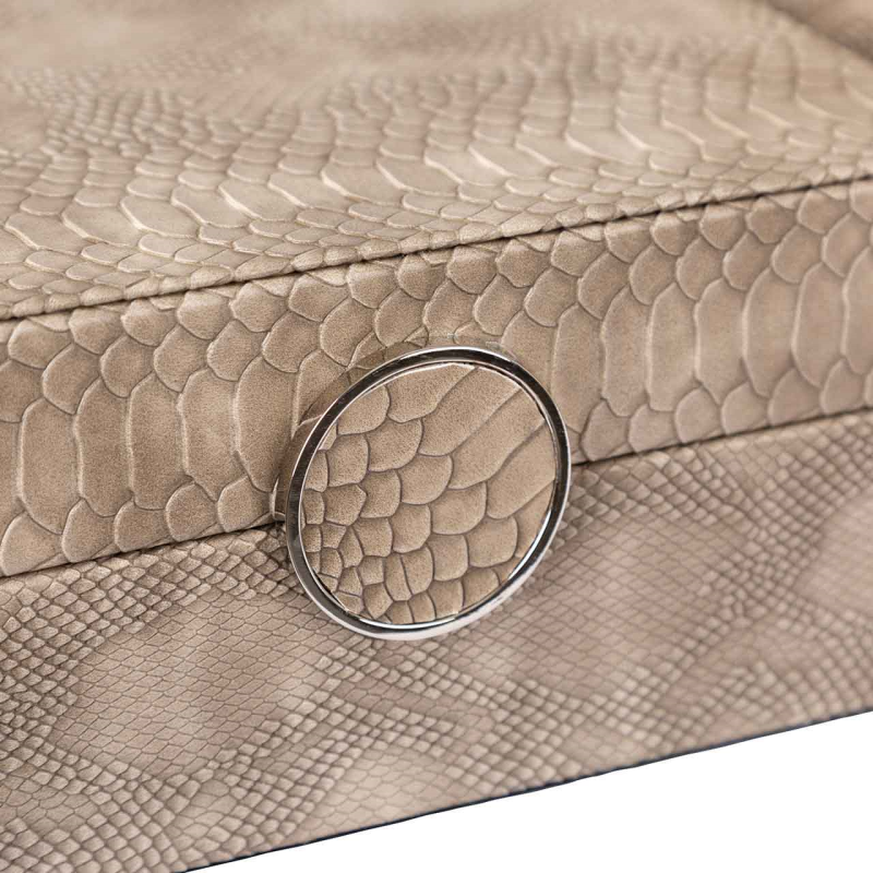 Set 2 Jewellery/Display Boxes - Taupe Snakeskin Effect