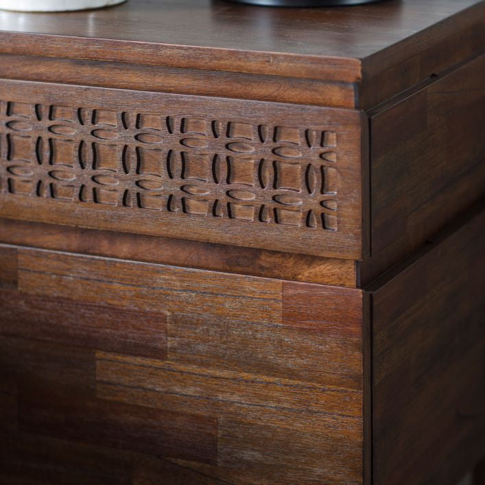Bali 2 Drawer Bedside Chest - Brown