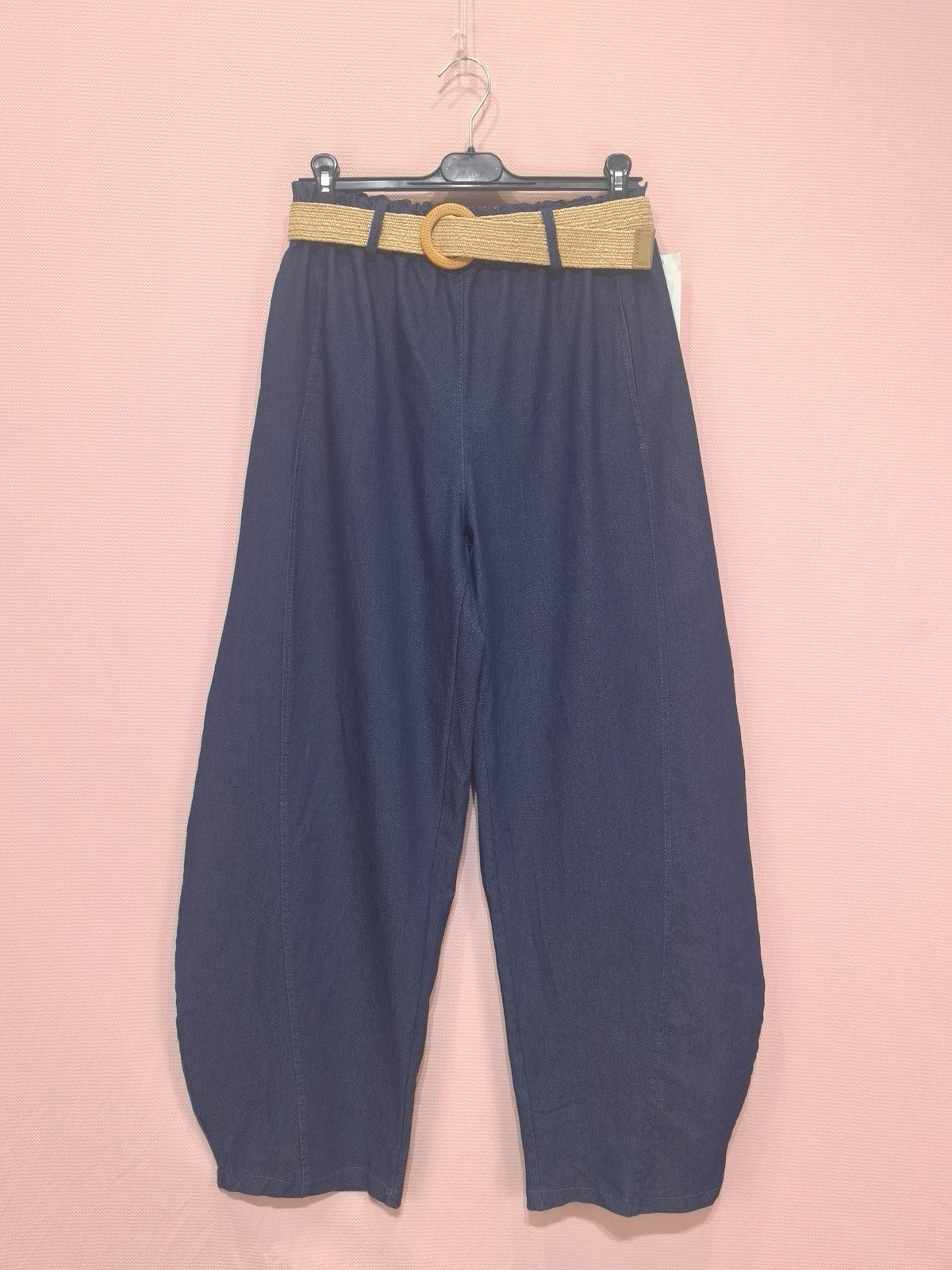 Rhea Barrel Leg Soft Chambray Denim Pants