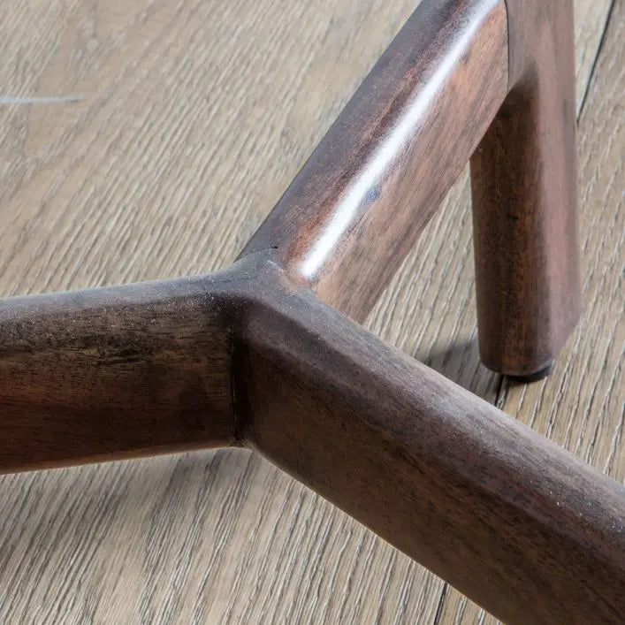 Milano Acacia Wood and Marble Side Table