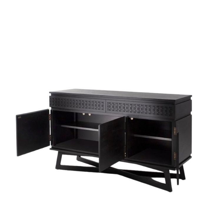 Bali 3 Door - 2 Drawer Sideboard - Black
