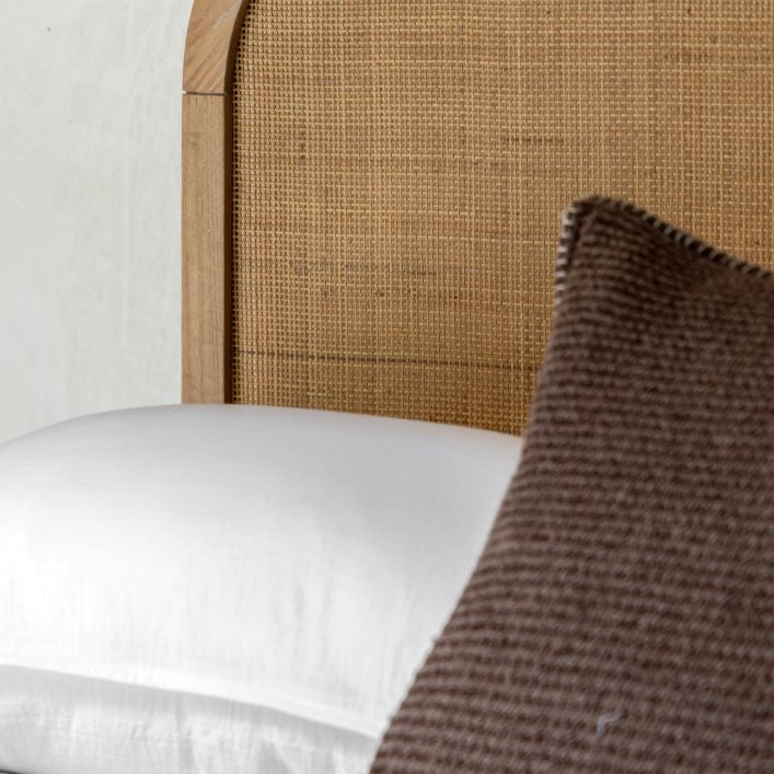 Positano Solid Wooden & Rattan Bed - King Size