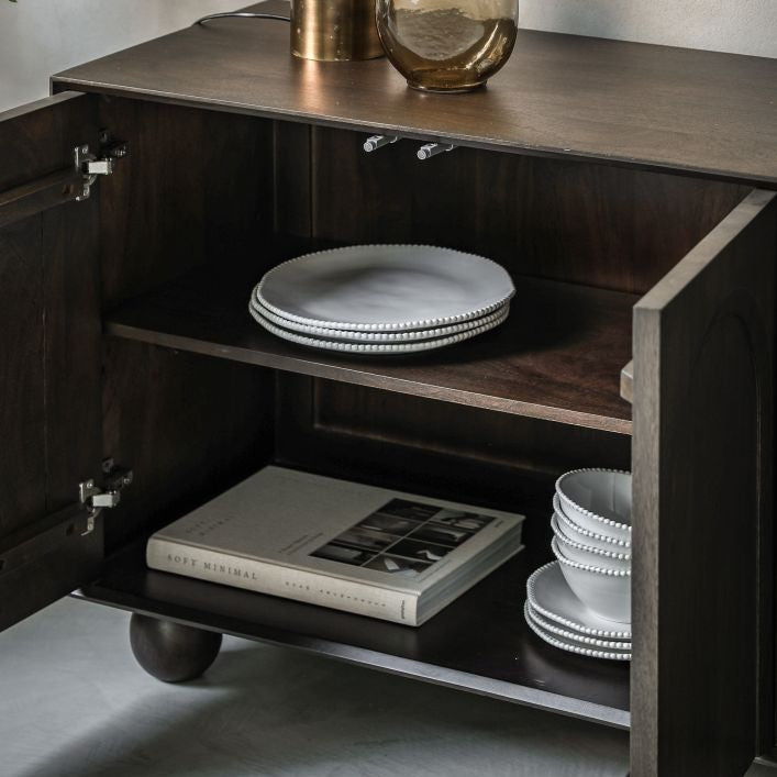 Lila Walnut Stained Mango Wood Sideboard - Large