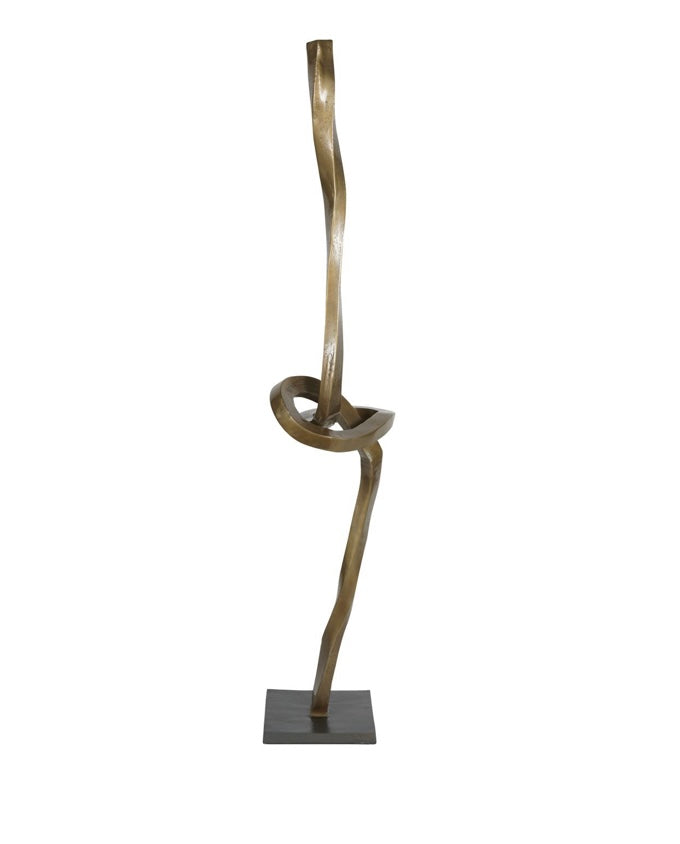 Libra Textured Brass Aluminium Abstract Sculpture - 158cm