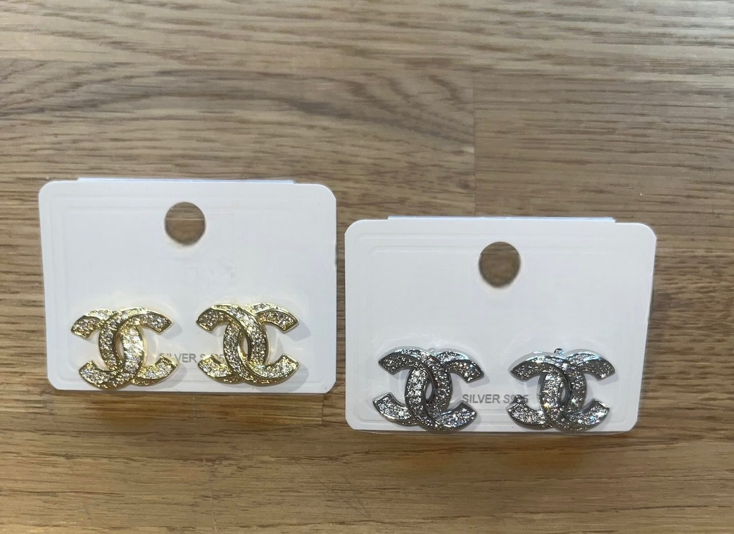 CC Diamanté Sterling Silver Earrings