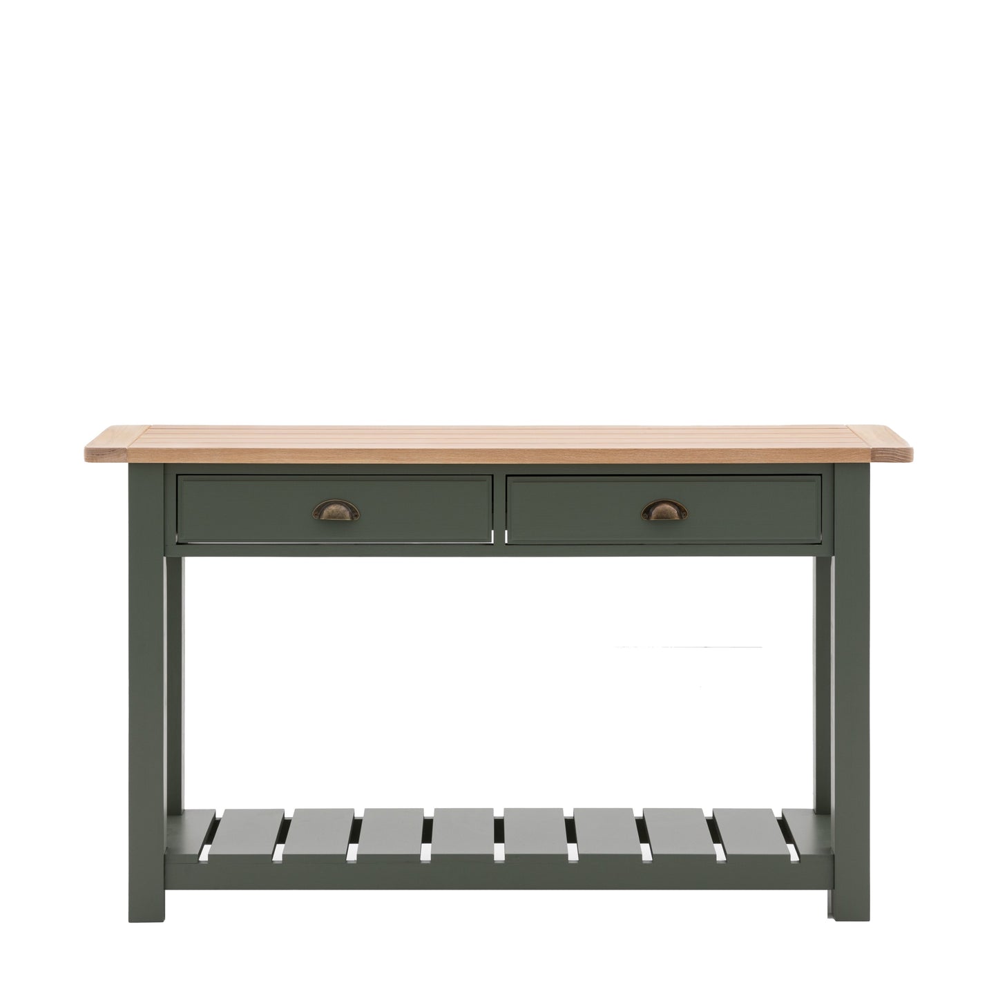 Tilda 2 Drawer Console Table - Moss Green Painted Finish