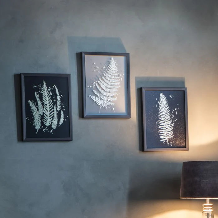 Gold Fern Wall Art Trio