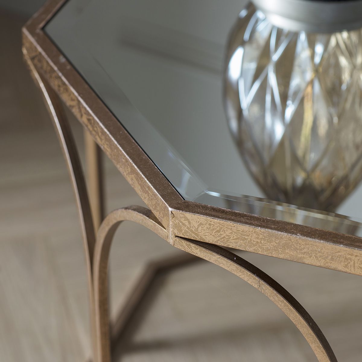 Cassie Glass Top Coffee Table 800x800x500mm