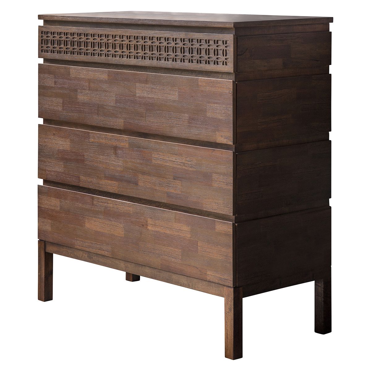 Sia 4 Drawer Bedroom Chest of Drawers - Brown