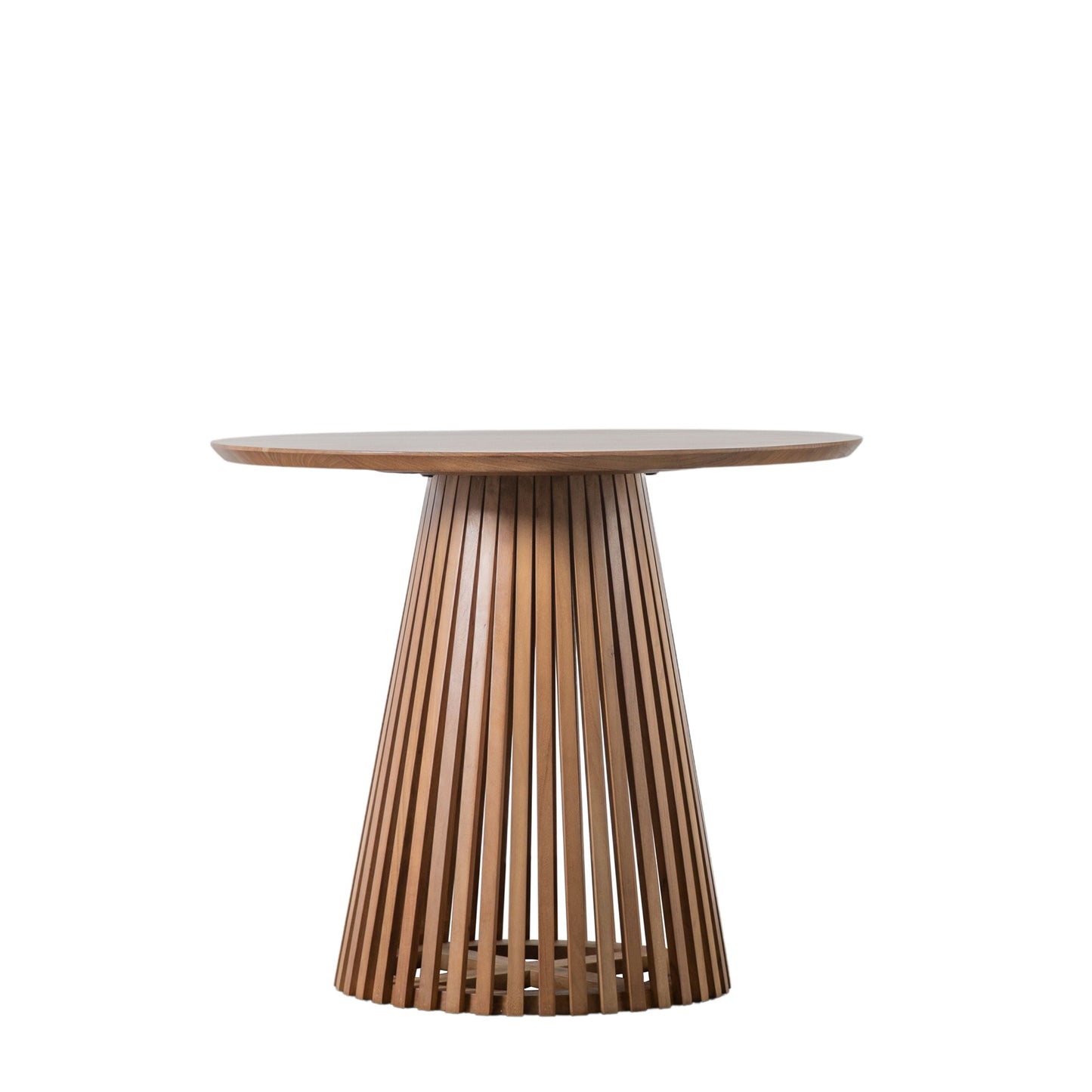 Safia Round Slatted Conical Base 4 Seat Dining Table