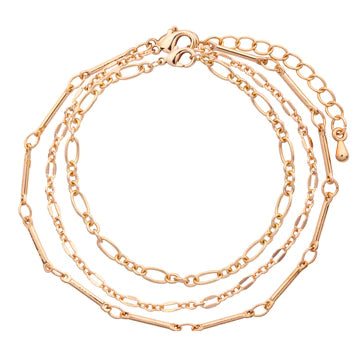 Multi Strand Clasp Bracelet - Gold