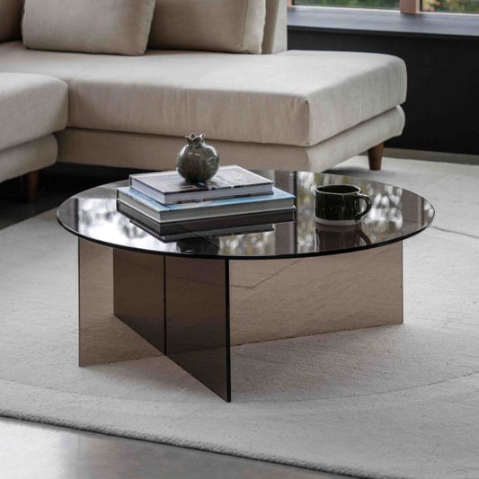 Joya Glass Coffee Table - Charcoal