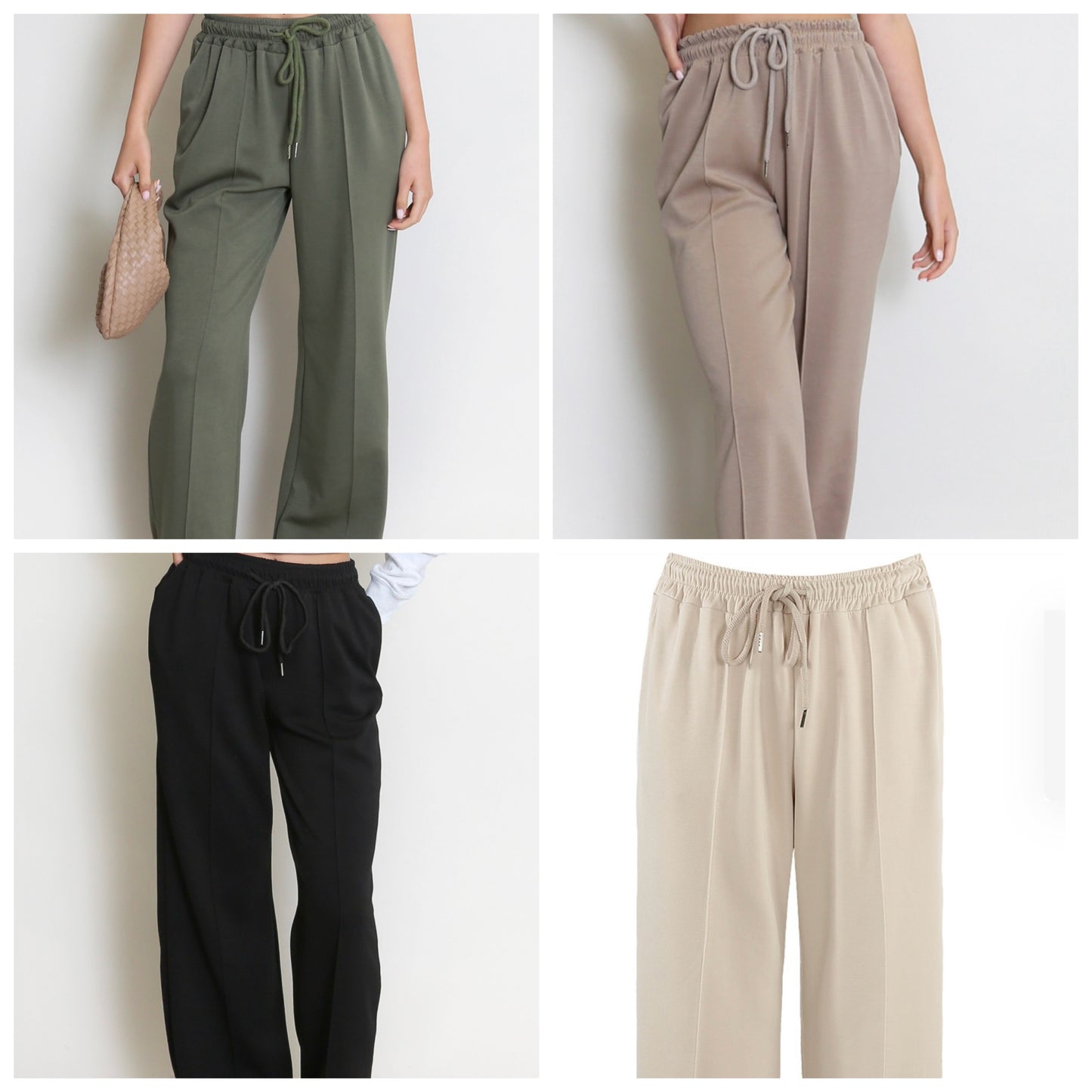 Elasticated Waist Super Soft Wide straight  Leg Trousers