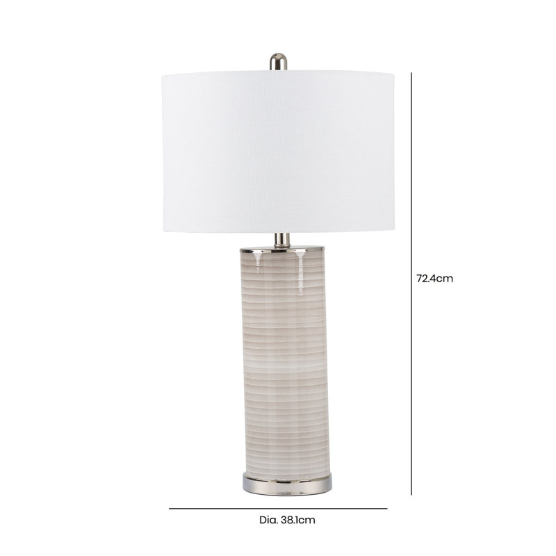 Oslo White/Grey Linear Tall Table Lamp - 72.4cm