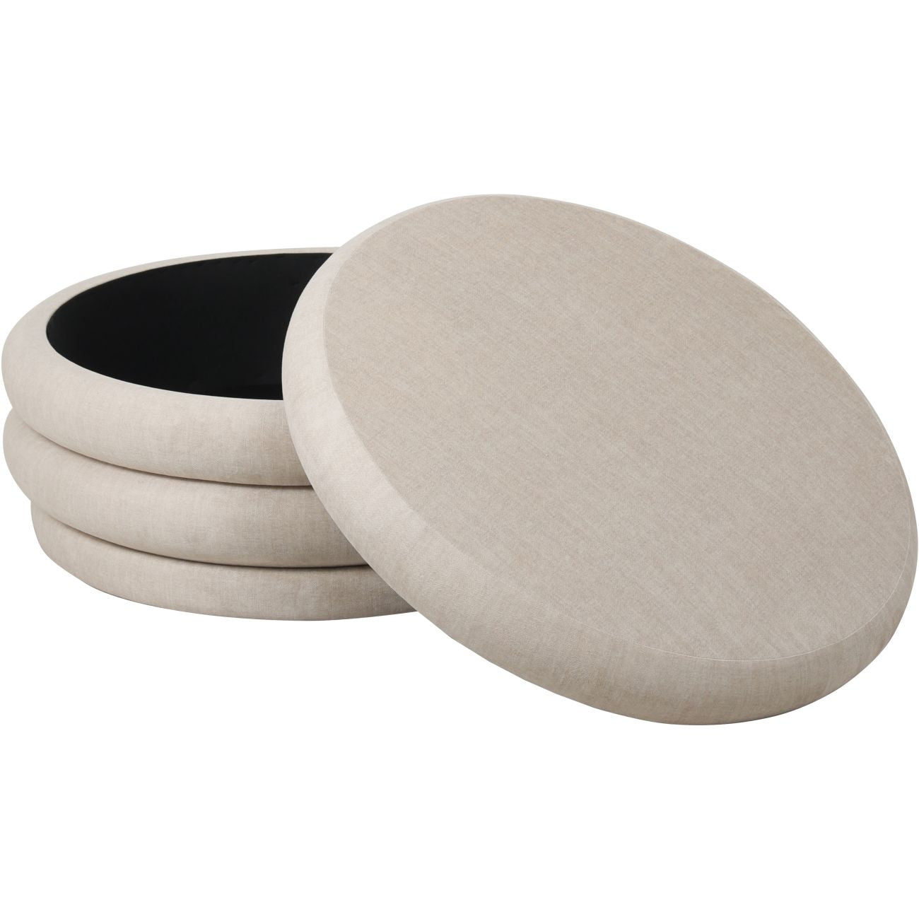 Casa Upholstered Storage Ottoman - Cream