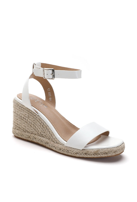White wedge sandals