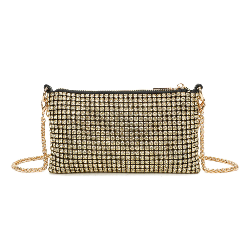 Sequin Evening Bag with Chain Strap