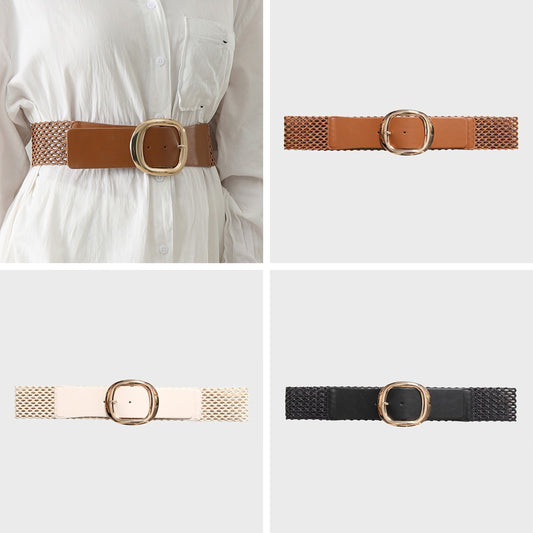 Woven Belt with Gold Buckle